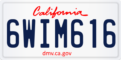 CA license plate 6WIM616