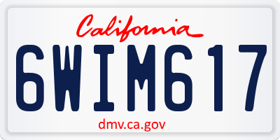 CA license plate 6WIM617