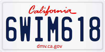 CA license plate 6WIM618