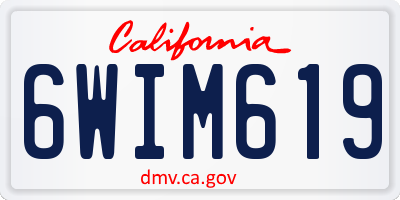 CA license plate 6WIM619