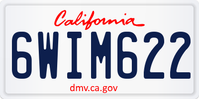 CA license plate 6WIM622