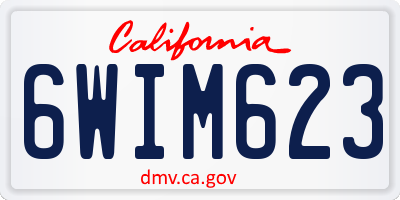 CA license plate 6WIM623