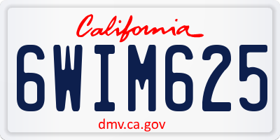 CA license plate 6WIM625