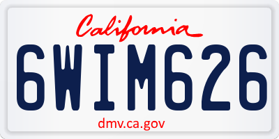 CA license plate 6WIM626