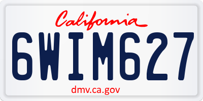CA license plate 6WIM627