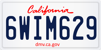 CA license plate 6WIM629