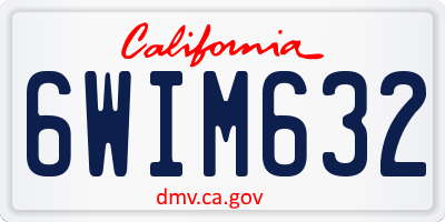 CA license plate 6WIM632
