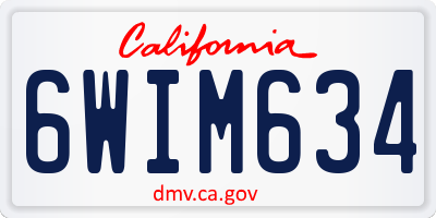 CA license plate 6WIM634