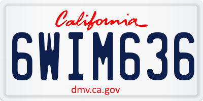 CA license plate 6WIM636