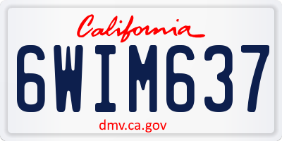 CA license plate 6WIM637
