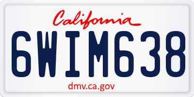 CA license plate 6WIM638