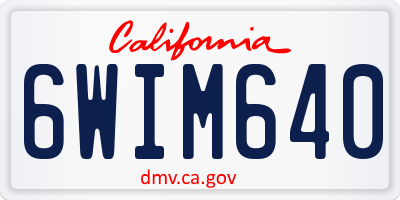 CA license plate 6WIM640