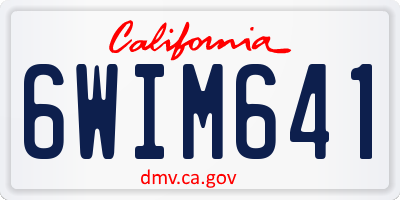 CA license plate 6WIM641