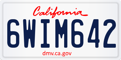 CA license plate 6WIM642