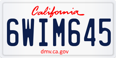 CA license plate 6WIM645
