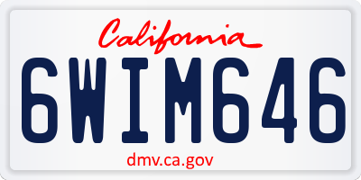 CA license plate 6WIM646