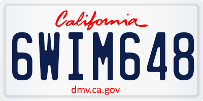CA license plate 6WIM648