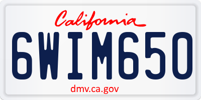 CA license plate 6WIM650