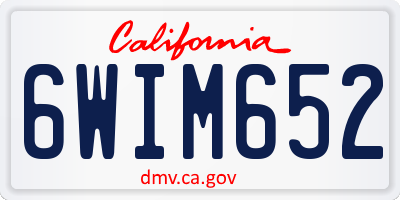CA license plate 6WIM652