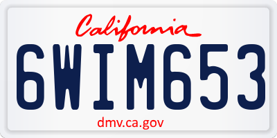 CA license plate 6WIM653