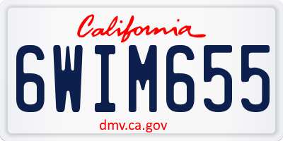 CA license plate 6WIM655