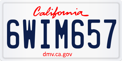 CA license plate 6WIM657