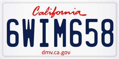 CA license plate 6WIM658