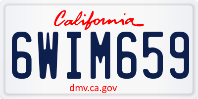 CA license plate 6WIM659
