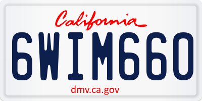 CA license plate 6WIM660