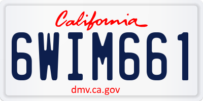 CA license plate 6WIM661
