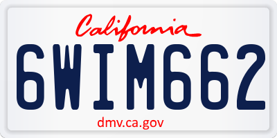 CA license plate 6WIM662