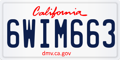 CA license plate 6WIM663
