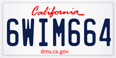 CA license plate 6WIM664