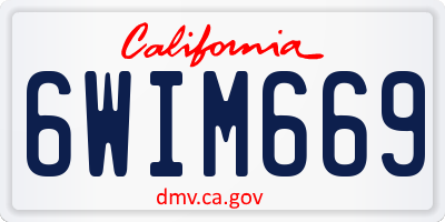 CA license plate 6WIM669