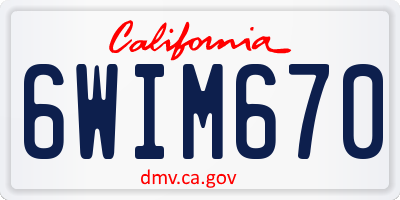 CA license plate 6WIM670