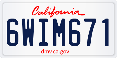 CA license plate 6WIM671