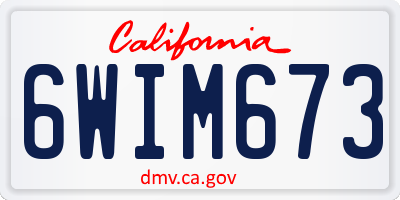 CA license plate 6WIM673