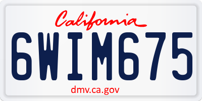 CA license plate 6WIM675