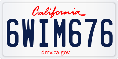 CA license plate 6WIM676