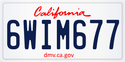 CA license plate 6WIM677