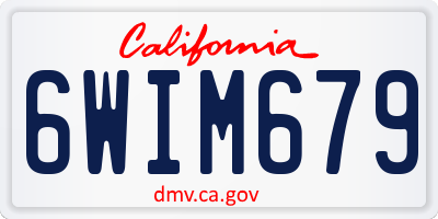 CA license plate 6WIM679