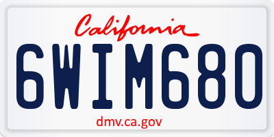 CA license plate 6WIM680