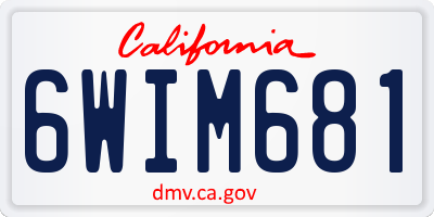 CA license plate 6WIM681