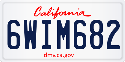 CA license plate 6WIM682
