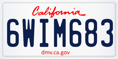 CA license plate 6WIM683