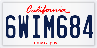 CA license plate 6WIM684