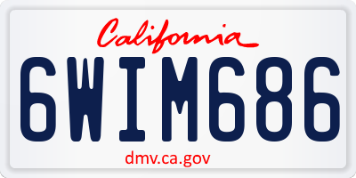 CA license plate 6WIM686