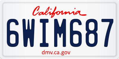 CA license plate 6WIM687