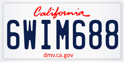CA license plate 6WIM688