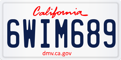 CA license plate 6WIM689